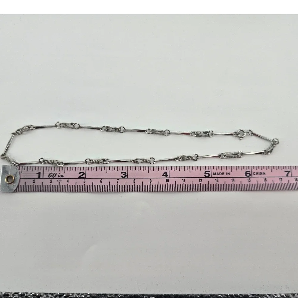 Unbranded Necklace Women 15in Bar Link Chain Silver Tone Minimalist EUC